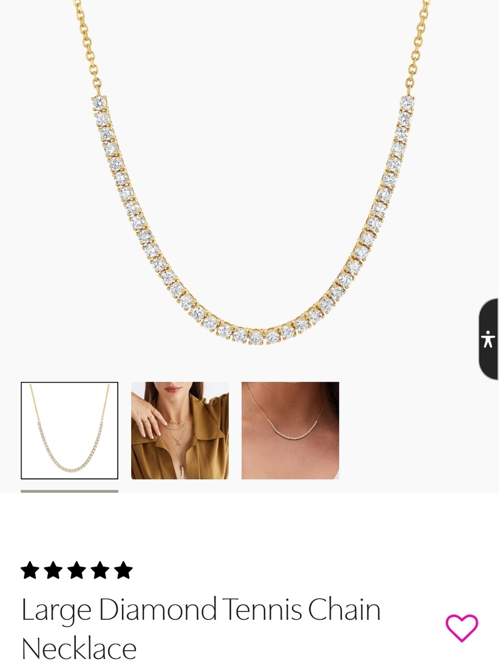 Sparkling Gold Tennis Necklace with Clear Stones